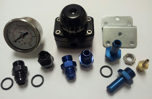 Enlarge Fuelab 3 Port Regulator With Subaru Impreza Fitting Kit, & Fuel Pressure Gauge